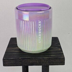 2022 Starbucks Purple Iridescent Winter Ceramic Coffee Tea Hot Drink Mug & Lid
